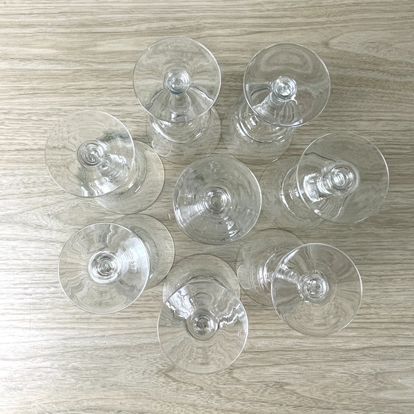 Mid century floral cut wine glasses - set of 8 - vintage barware - NextStage Vintage