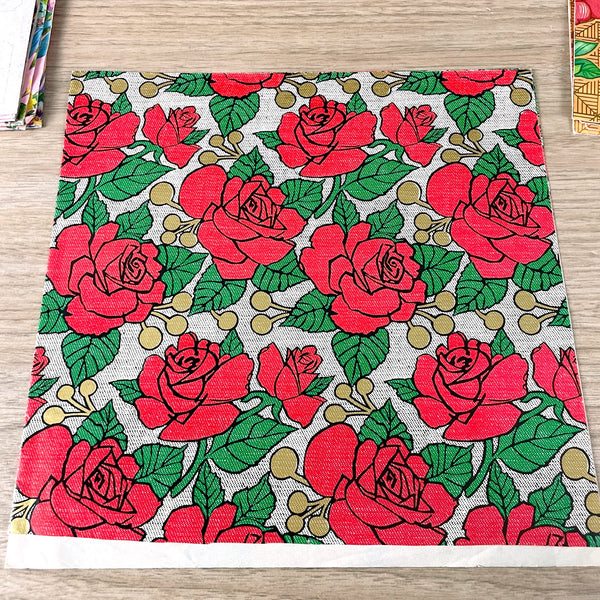 Flat fold floral gift wrap sheets - 1980s vintage - NextStage Vintage