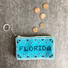 Vintage souvenir Florida beaded coin purse with zipper top and key ring - 1960s vintage - NextStage Vintage