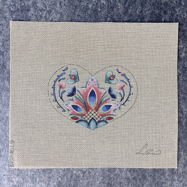 Liz Goodrick-Dillon folk heart needlepoint canvas - ASP-316 - NextStage Vintage