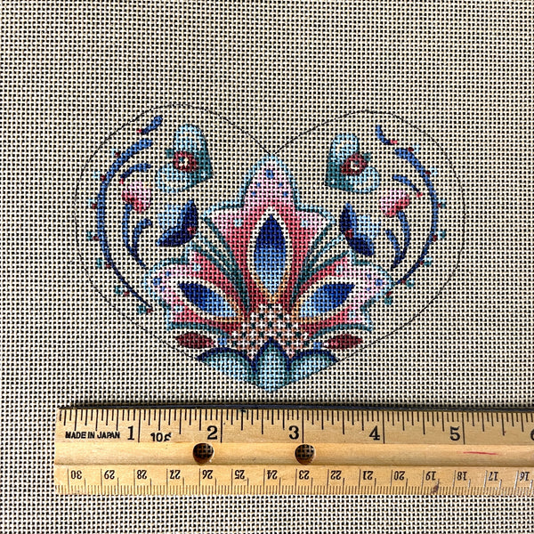 Liz Goodrick-Dillon folk heart needlepoint canvas - ASP-316 - NextStage Vintage