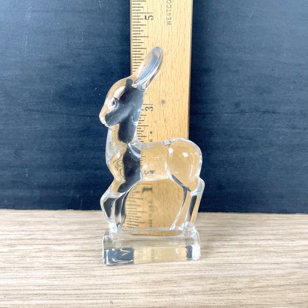 Fostoria clear glass standing deer - 1940s vintage