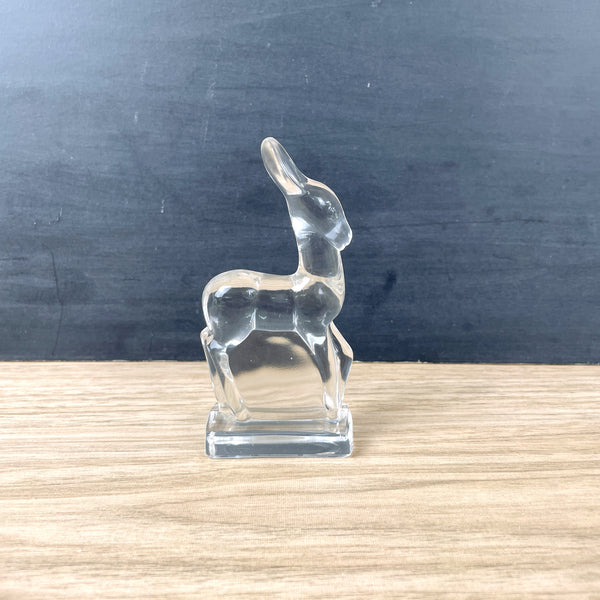 Fostoria clear glass standing deer - 1940s vintage