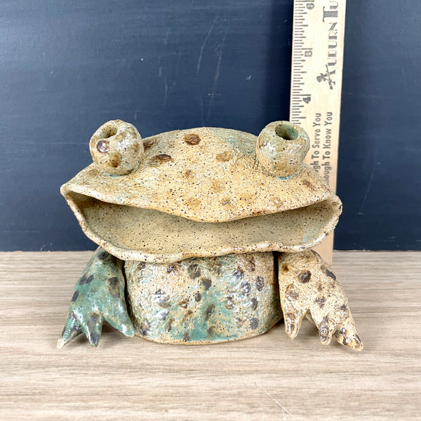 Funky pottery frog - artisan pottery - 1970s vintage - NextStage Vintage