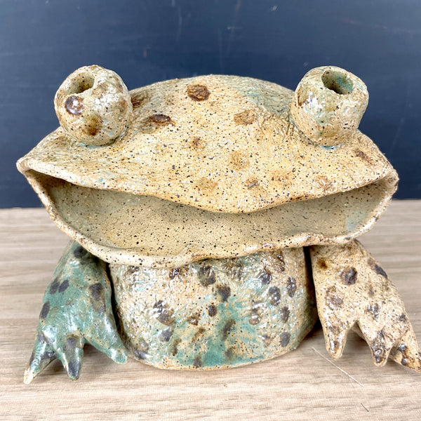 Funky pottery frog - artisan pottery - 1970s vintage - NextStage Vintage