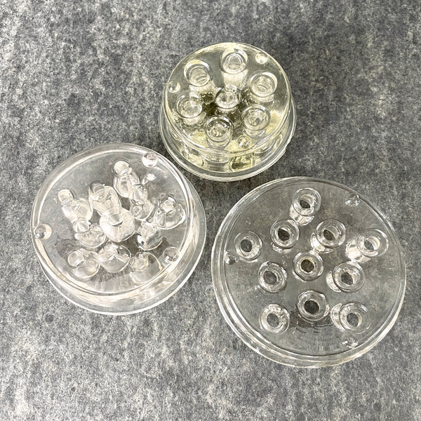 Flower frogs - set of 3 - vintage glass decor - NextStage Vintage