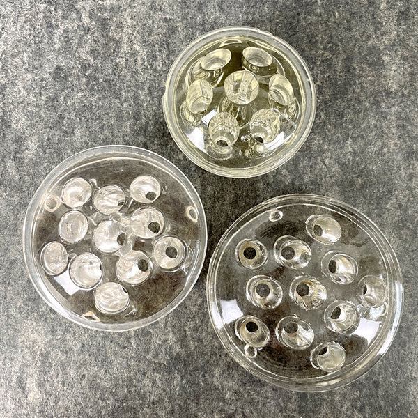 Flower frogs - set of 3 - vintage glass decor - NextStage Vintage