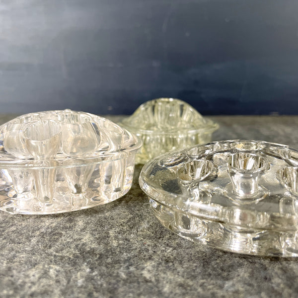 Flower frogs - set of 3 - vintage glass decor - NextStage Vintage