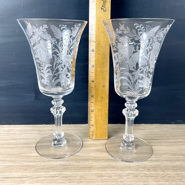 Tiffin-Franciscan Fuchsia water goblets - set of 4 - NextStage Vintage