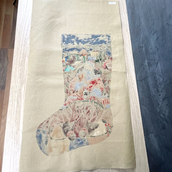 Liz Goodrick-Dillon Full Sleigh stocking needlepoint canvas #AXS-428 - NextStage Vintage