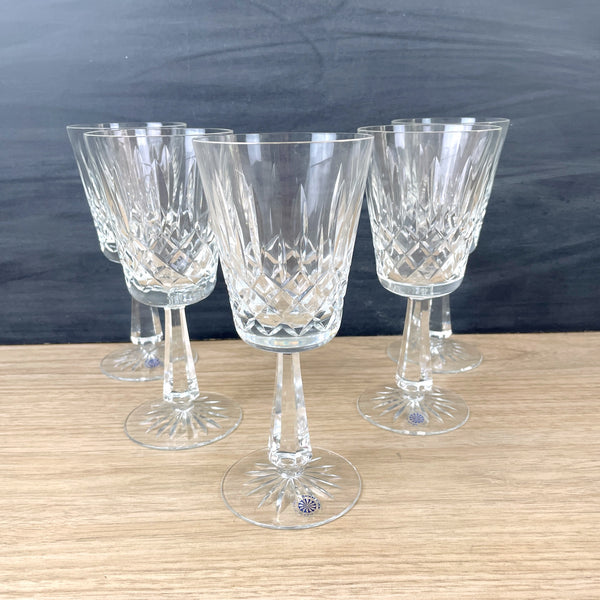 Galway Crystal Clifden water goblets - set of 5 - vintage glassware - NextStage Vintage