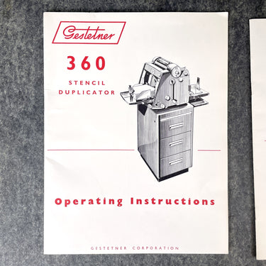 Gestetner 360 Stencil Duplicator operating instructions - 1960s vintage - NextStage Vintage