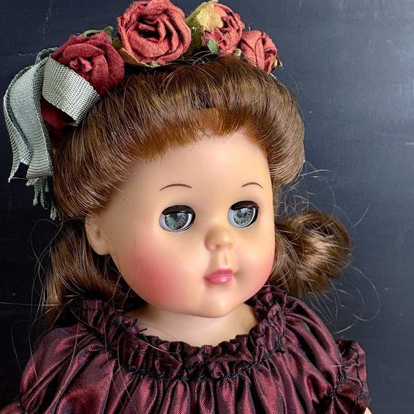 Vogue Ginny doll - 2003 - maroon taffeta dress