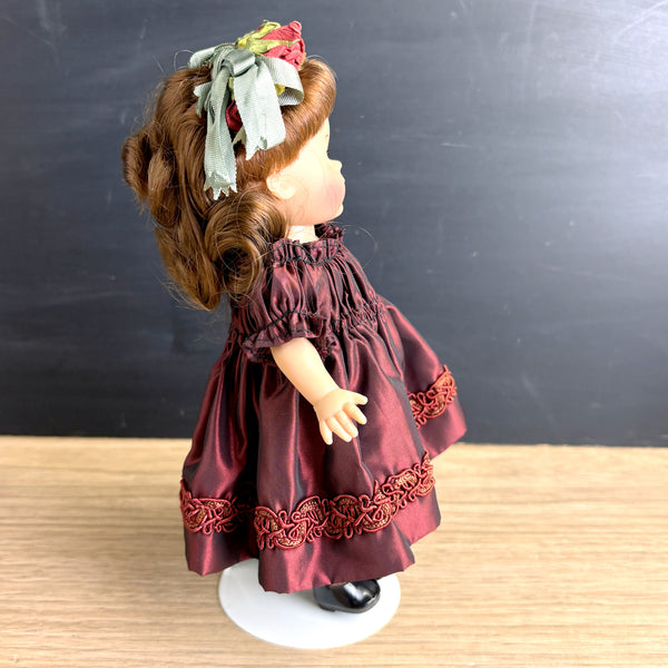 Vogue Ginny doll - 2003 - maroon taffeta dress