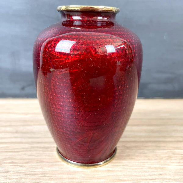 Japanese Akatsuke Ginbari cloisonné vase with cherry blossoms - antique - NextStage Vintage