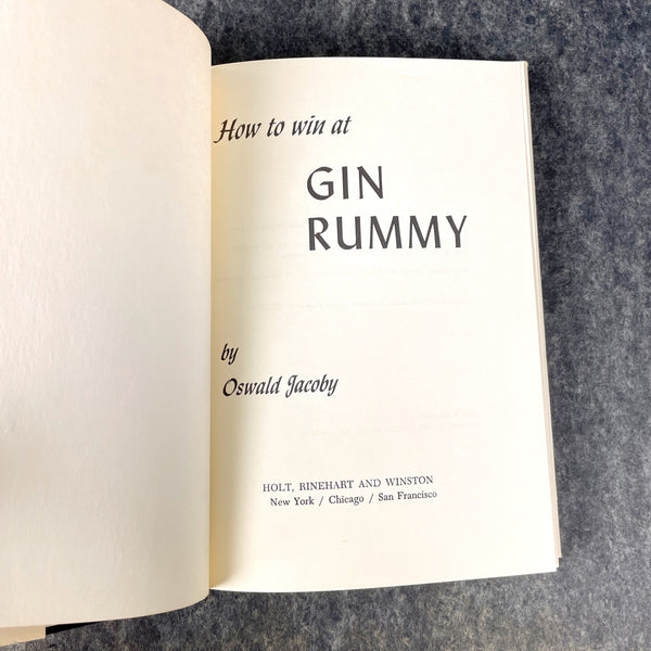 How To Win At Gin Rummy - Oswald Jacoby - 1959 hardcover - NextStage Vintage