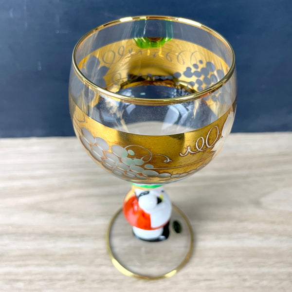 Goebel Hummel girl cordial glass with grape engraved bowl - NextStage Vintage