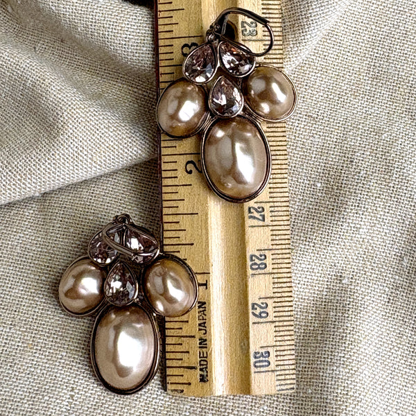 Givenchy crystal and faux baroque pearl dangle earrings