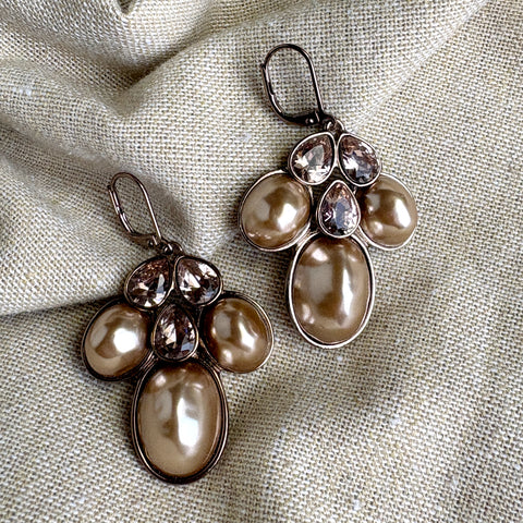 Givenchy crystal and faux baroque pearl dangle earrings