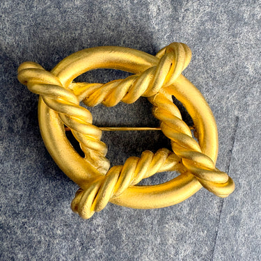 Givenchy gold-tone twisted rope knot brooch - vintage fine costume jewelry - NextStage Vintage