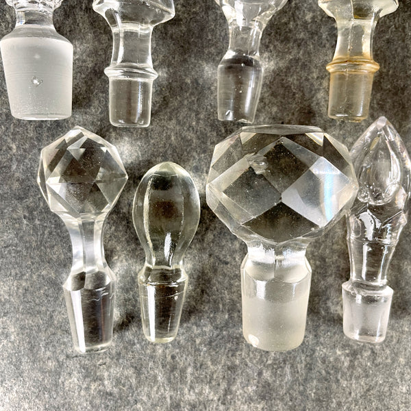 Glass and crystal decanter bottle stopper - lot of 15 - NextStage Vintage