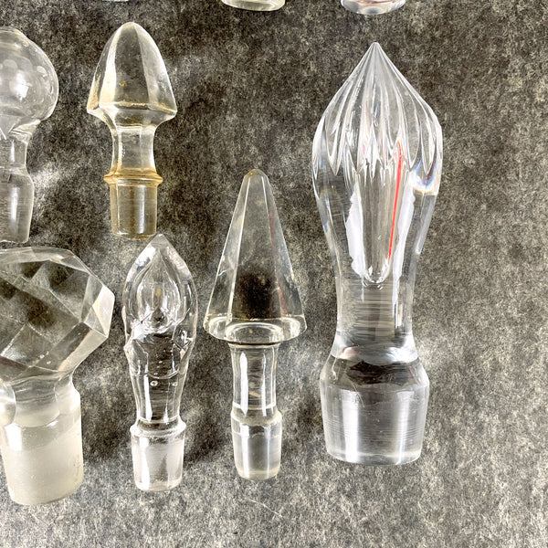 Glass and crystal decanter bottle stopper - lot of 15 - NextStage Vintage