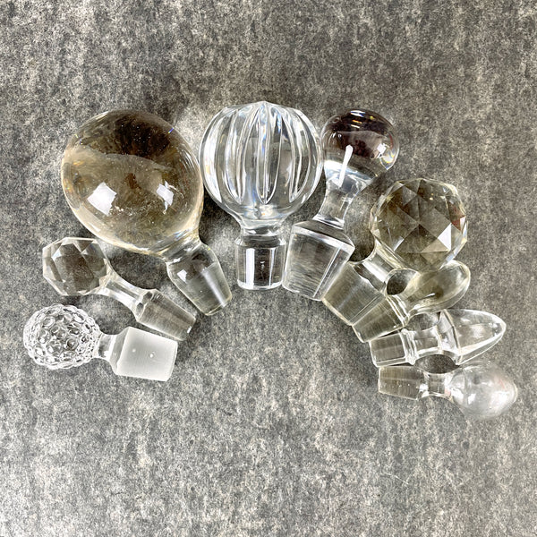 Glass and crystal decanter bottle stopper - lot of 15 - NextStage Vintage