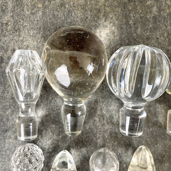 Glass and crystal decanter bottle stopper - lot of 15 - NextStage Vintage