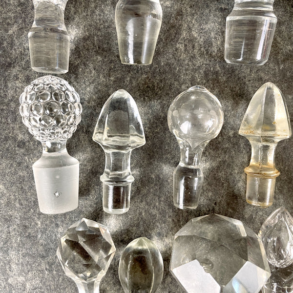 Glass and crystal decanter bottle stopper - lot of 15 - NextStage Vintage