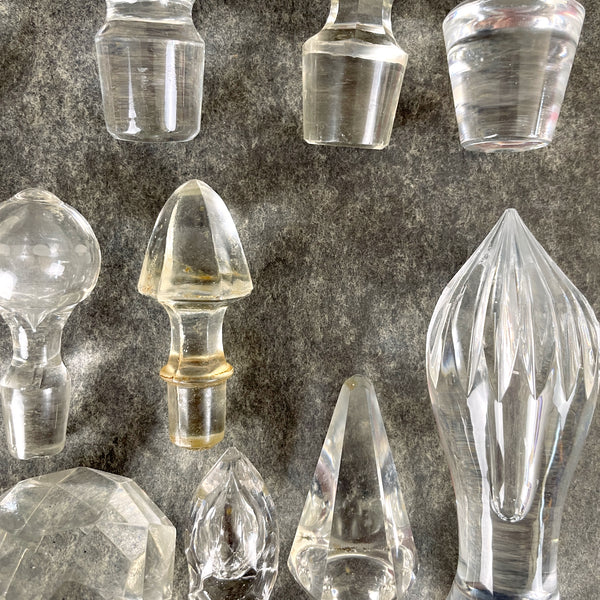 Glass and crystal decanter bottle stopper - lot of 15 - NextStage Vintage