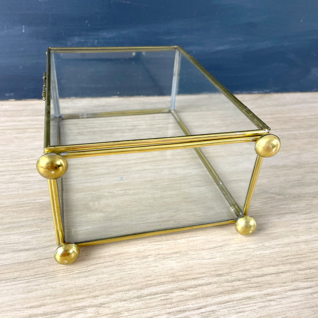 Brass and glass curio display case vintage storage NextStage Vintage