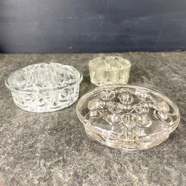 Flower frogs - set of 3 - vintage glass decor - NextStage Vintage