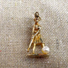 1960s 14K gold woman golfer charm with articulated swinging club - 3.39 gms - NextStage Vintage