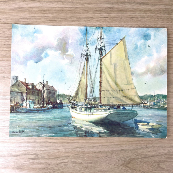 Gordon Grant maritime watercolor prints - 5 piece promotional set - NextStage Vintage