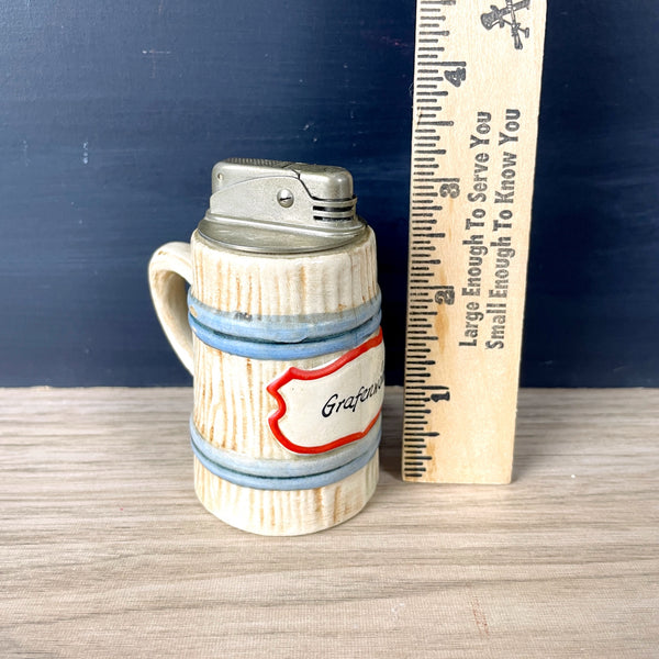 Grafenwöhr souvenir stein shaped cigarette lighter - 1960s vintage - NextStage Vintage