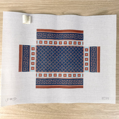 JP Needlepoint Greek Key brick cover needlepoint canvas #BC55 - NextStage Vintage