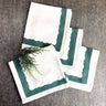 Vintage white and green cloth napkins - set of 4 - NextStage Vintage