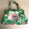 Vintage 1950s-60s Lawson Studio Custom Made Quilted Chintz Handbag - Country Fireplace Print - Fabric Hinged Frame - NextStage Vintage