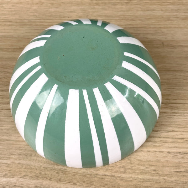 Catherineholm stripe bowl - 7" - green and white - NextStage Vintage