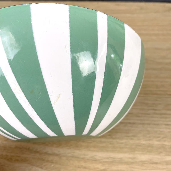 Catherineholm stripe bowl - 7" - green and white - NextStage Vintage