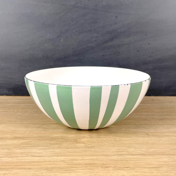 Catherineholm stripe bowl - 7" - green and white - NextStage Vintage