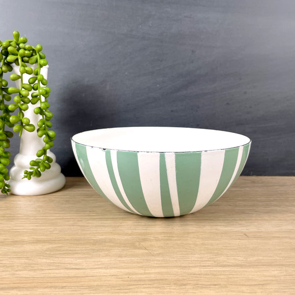 Catherineholm stripe bowl - 7" - green and white - NextStage Vintage
