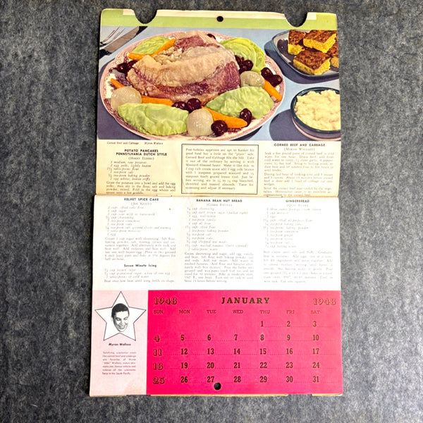 Vintage 1948 Admiral Dealer cookbook & calendar booklet – mid-century radio memorabilia - NextStage Vintage