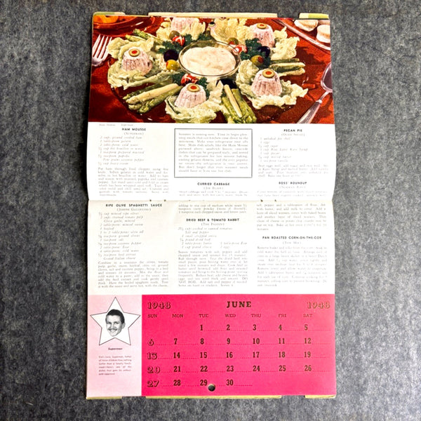 Vintage 1948 Admiral Dealer cookbook & calendar booklet – mid-century radio memorabilia - NextStage Vintage