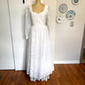 Vintage 1970s Gunne Sax Romantic Renaissance Bridal white lace gown - size S - NextStage Vintage