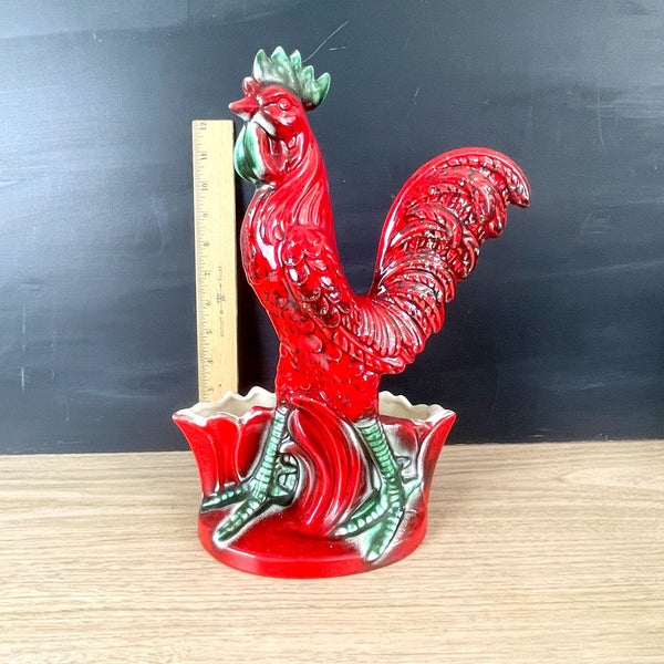 Royal Haeger red rooster planter R-1897 - vintage USA pottery - NextStage Vintage