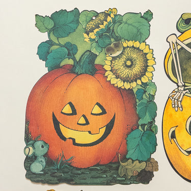 Vintage Hallmark Die Cut Halloween Decorations Lot of 4 Scarecrow Ghost Set