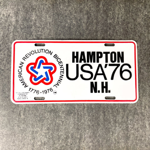 Hampton NH USA '76 Bicentennial decorative license plate - never used - NextStage Vintage
