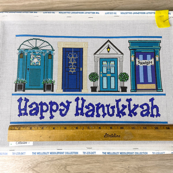 Hanukkah Doors ETC needlepoint canvas by The Meredith Collection - NextStage Vintage