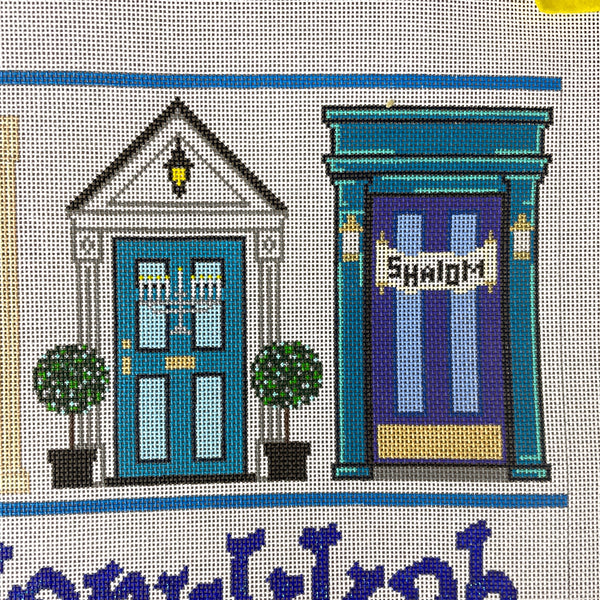 Hanukkah Doors ETC needlepoint canvas by The Meredith Collection - NextStage Vintage